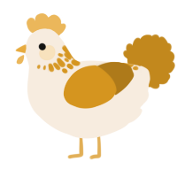 A cream and ochre chicken with a neck-speckle pattern