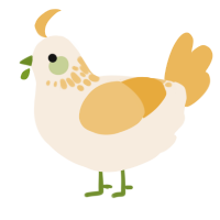 A cream and honey chicken with a neck-speckle pattern