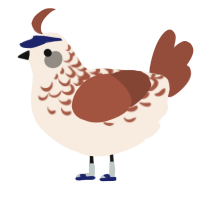 A cream and russet chicken with a half-lace pattern
