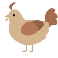 A beige and brown chicken