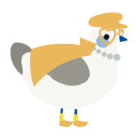 A white and ash chicken