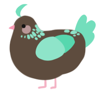 A bark and mint chicken with a neck-speckle pattern