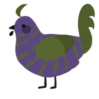 A overcast and olive chicken with a bar pattern