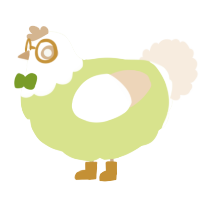 A lemon and cream chicken with a head pattern