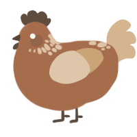 A brown and beige chicken with a neck-speckle pattern