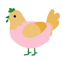 A rose and honey chicken with a head pattern