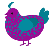 A plum and sea chicken with a speckle pattern