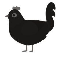 A sable chicken with a head pattern