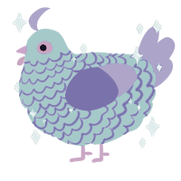 A brown and gluppy chicken with a lace pattern