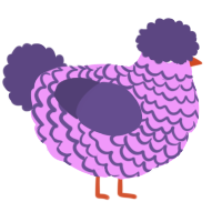 A lavender and overcast chicken with a lace pattern