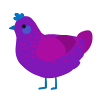 A violet and plum chicken with a half-lace pattern
