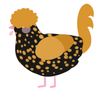 A sable and orange chicken with a speckle pattern