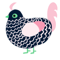 A tumblr and rose chicken with a lace pattern