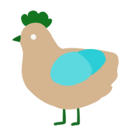 A beige and aqua chicken