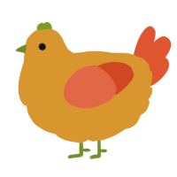 A orange and vermilion chicken