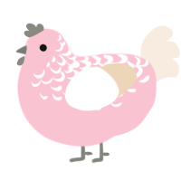 A rose and cream chicken with a half-lace pattern