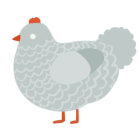 A silver chicken with a lace pattern