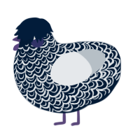 A tumblr and mist chicken with a double-lace pattern