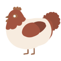 A cream and russet chicken with a head pattern
