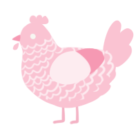A rose chicken with a lace pattern