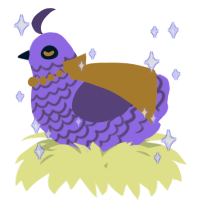 A lilac and overcast chicken with a lace pattern