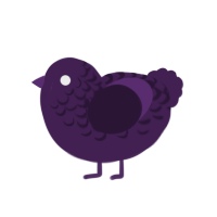 A gluppy chicken with a half-lace pattern