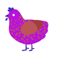 (unnamed), a amethyst and red chicken with a speckle pattern