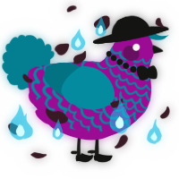 A plum and sea chicken with a lace pattern
