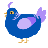 A ultramarine and lilac chicken with a neck-band pattern