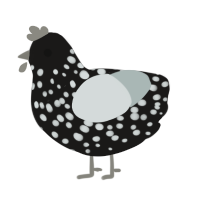 Foggy Woods, a sable and silver chicken with a speckle pattern