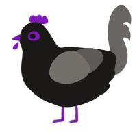 A sable and grey chicken