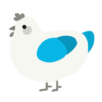 A white and cerulean chicken