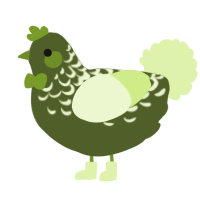 A olive and apple chicken with a half-lace pattern