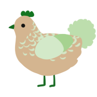 A beige and gluppy chicken with a half-lace pattern