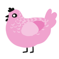 Pink Lemonade, a pink chicken with a half-lace pattern