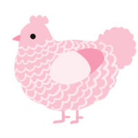 A rose chicken with a lace pattern