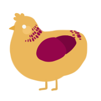 A honey and maroon chicken with a neck-band pattern