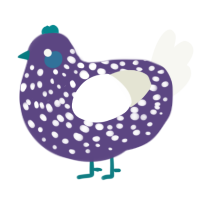 A overcast and white chicken with a speckle pattern