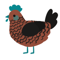 A russet and sable chicken with a lace pattern