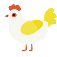 A white and yellow chicken