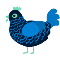 Vertical Migration, a tumblr and sapphire chicken with a lace pattern