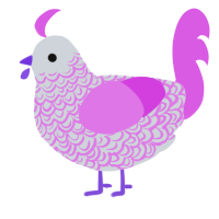 A mist and orchid chicken with a double-lace pattern