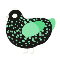 A sable and spring chicken with a speckle pattern