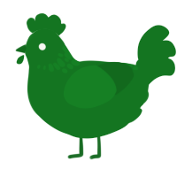 A leaf chicken with a neck-speckle pattern