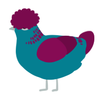 A sea and wine chicken with a neck-band pattern