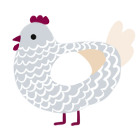 A mist and cream chicken with a lace pattern