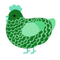 A leaf and spring chicken with a lace pattern