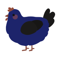 A navy and sable chicken