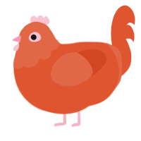 A vermilion chicken with a head pattern
