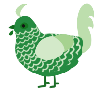 A viridian and gluppy chicken with a lace pattern